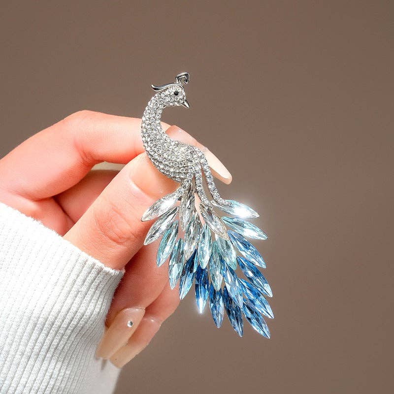 Peacock Rhinestone Alloy Brooch