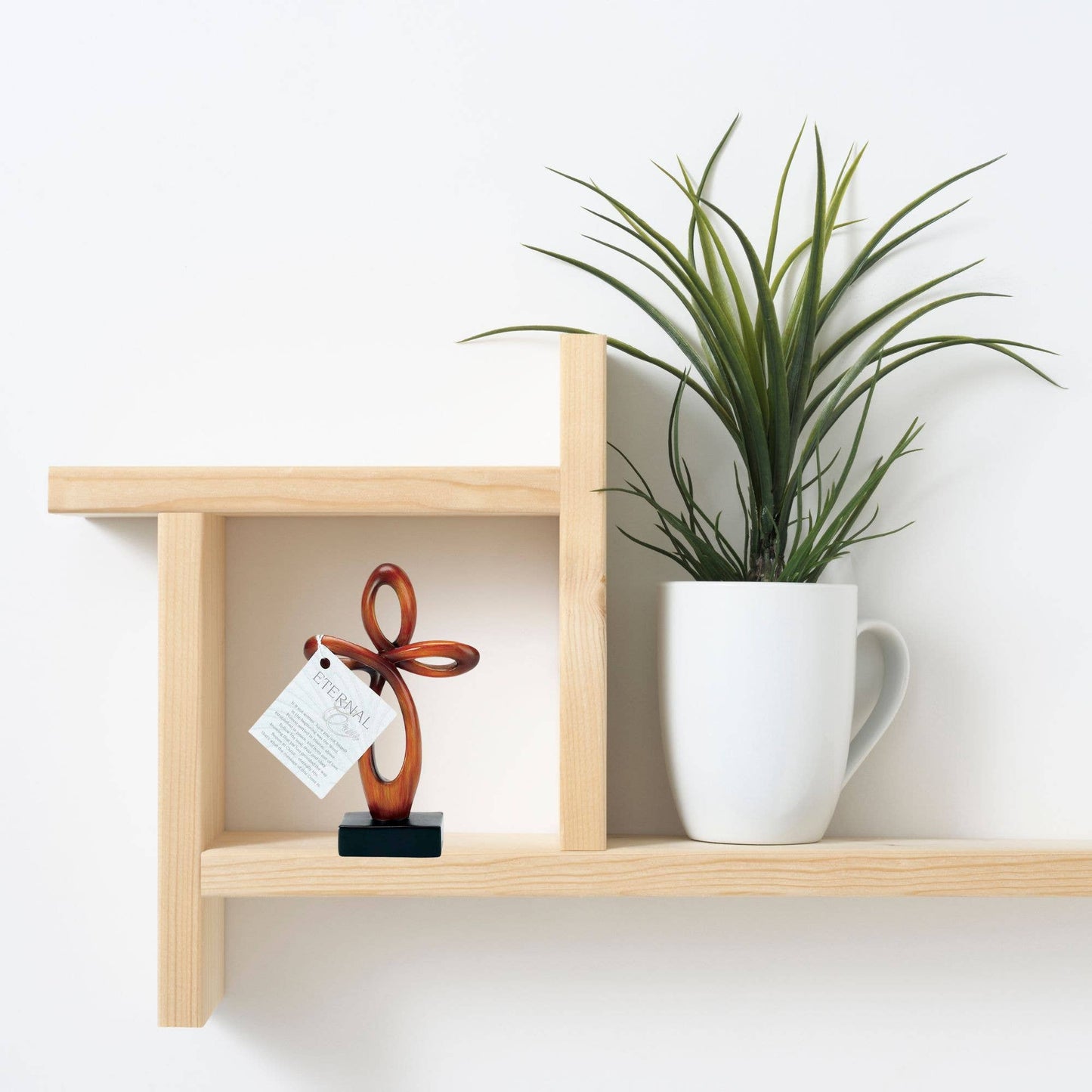 Tabletop Matte Black With Brown Resin Cross - Clearance