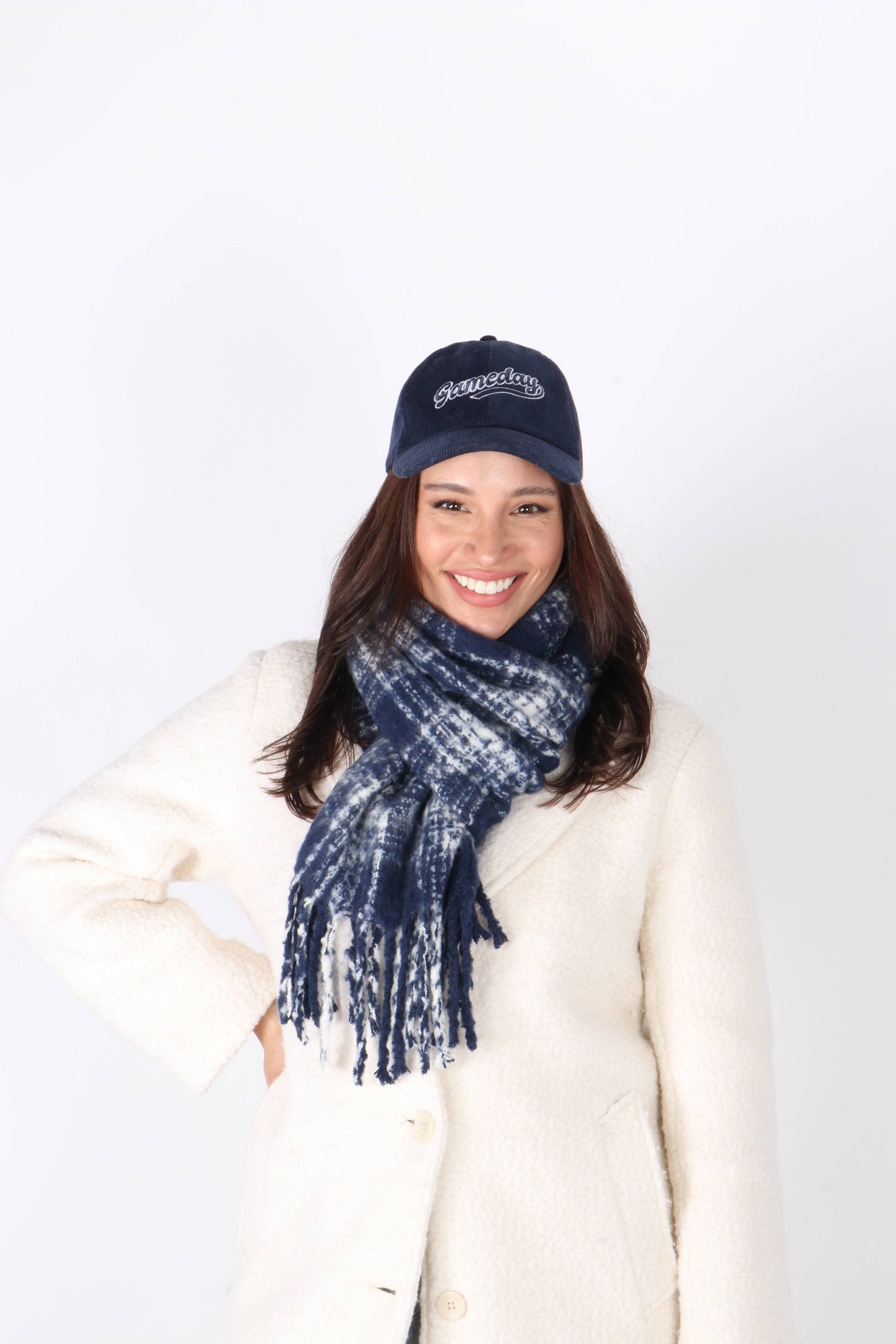 Oblong Plaid Woven Scarf