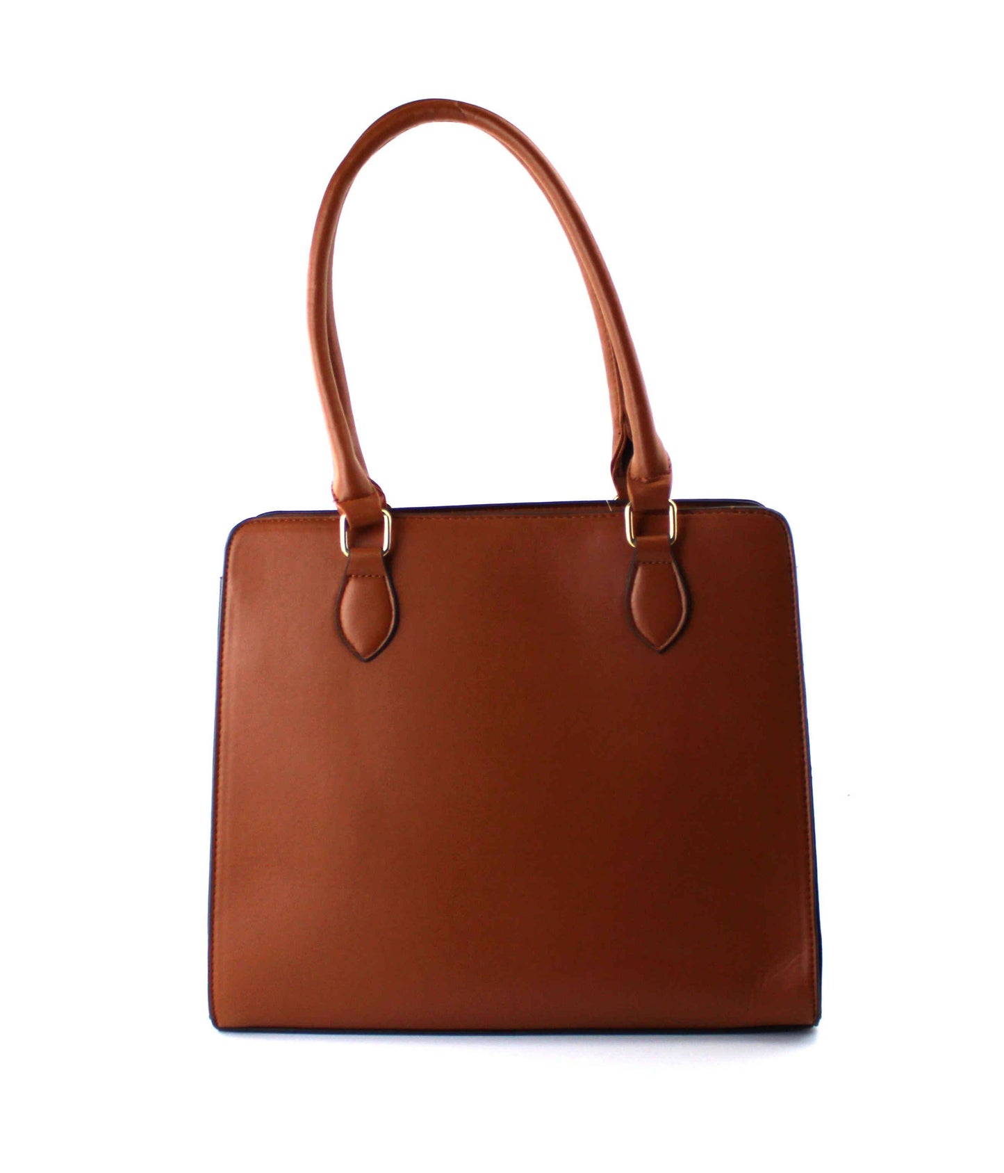 Quilted Front Zip Satchel - Brown - Clearance