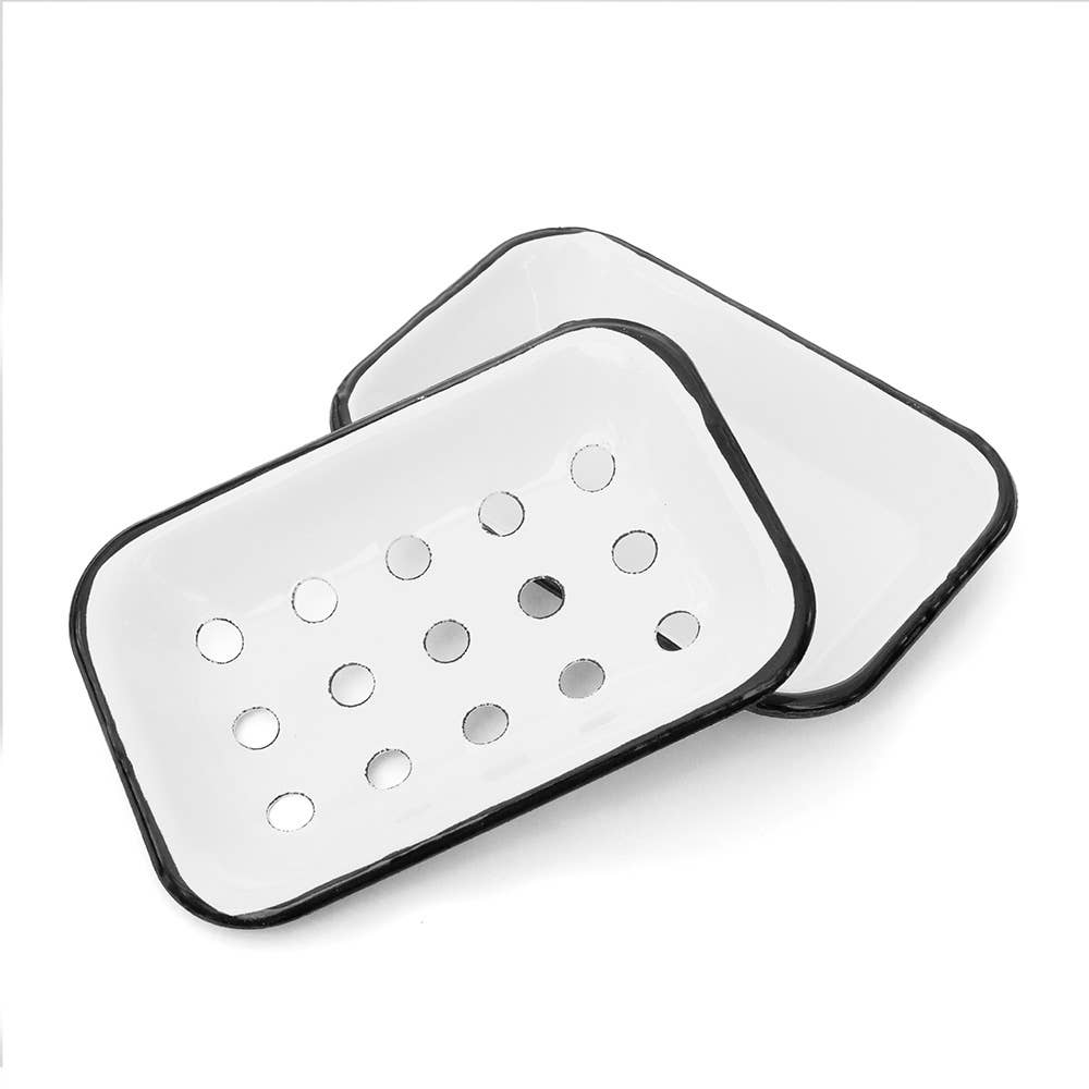 Farmhouse White Metal Soap Dish