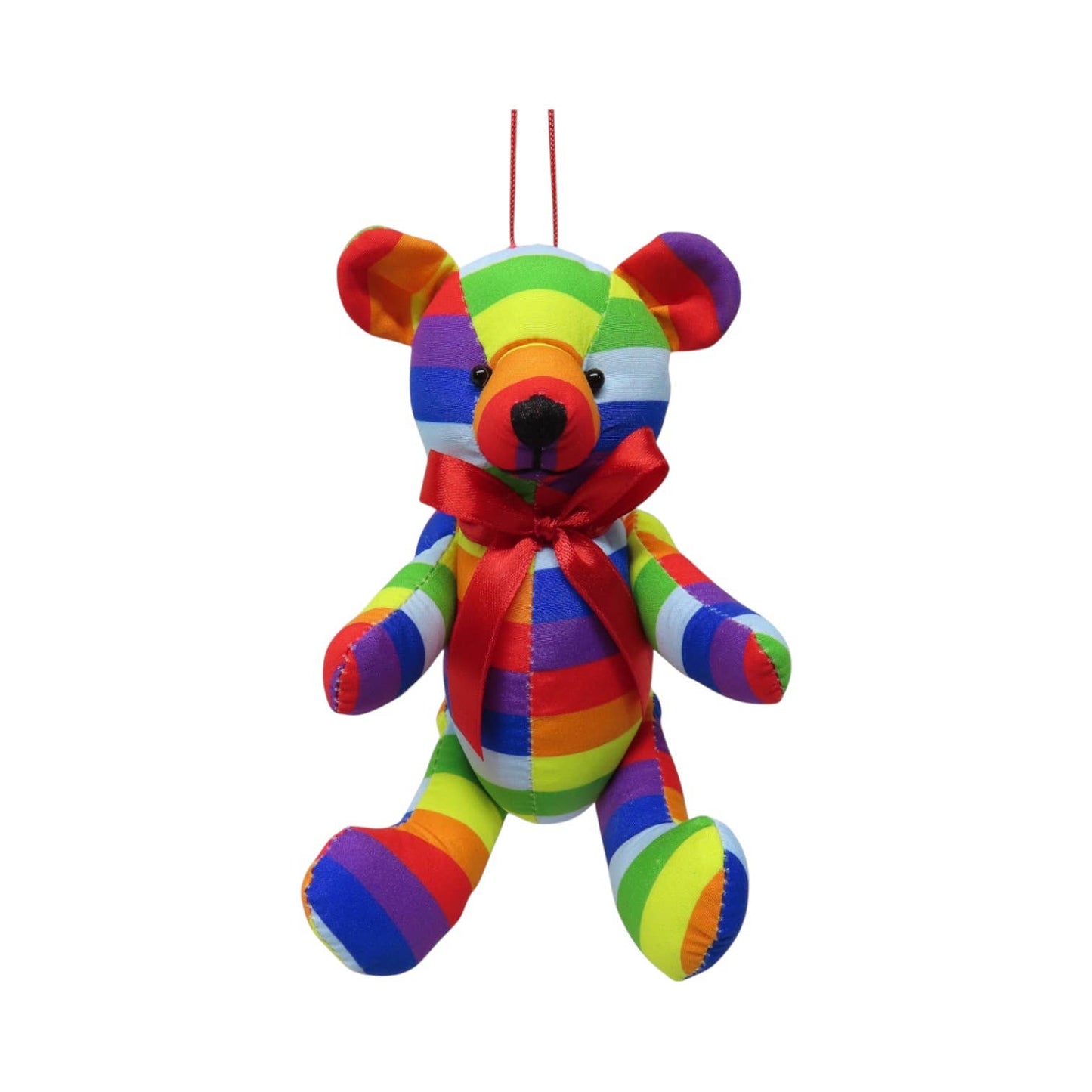 Rainbow Fabric Bear Ornament