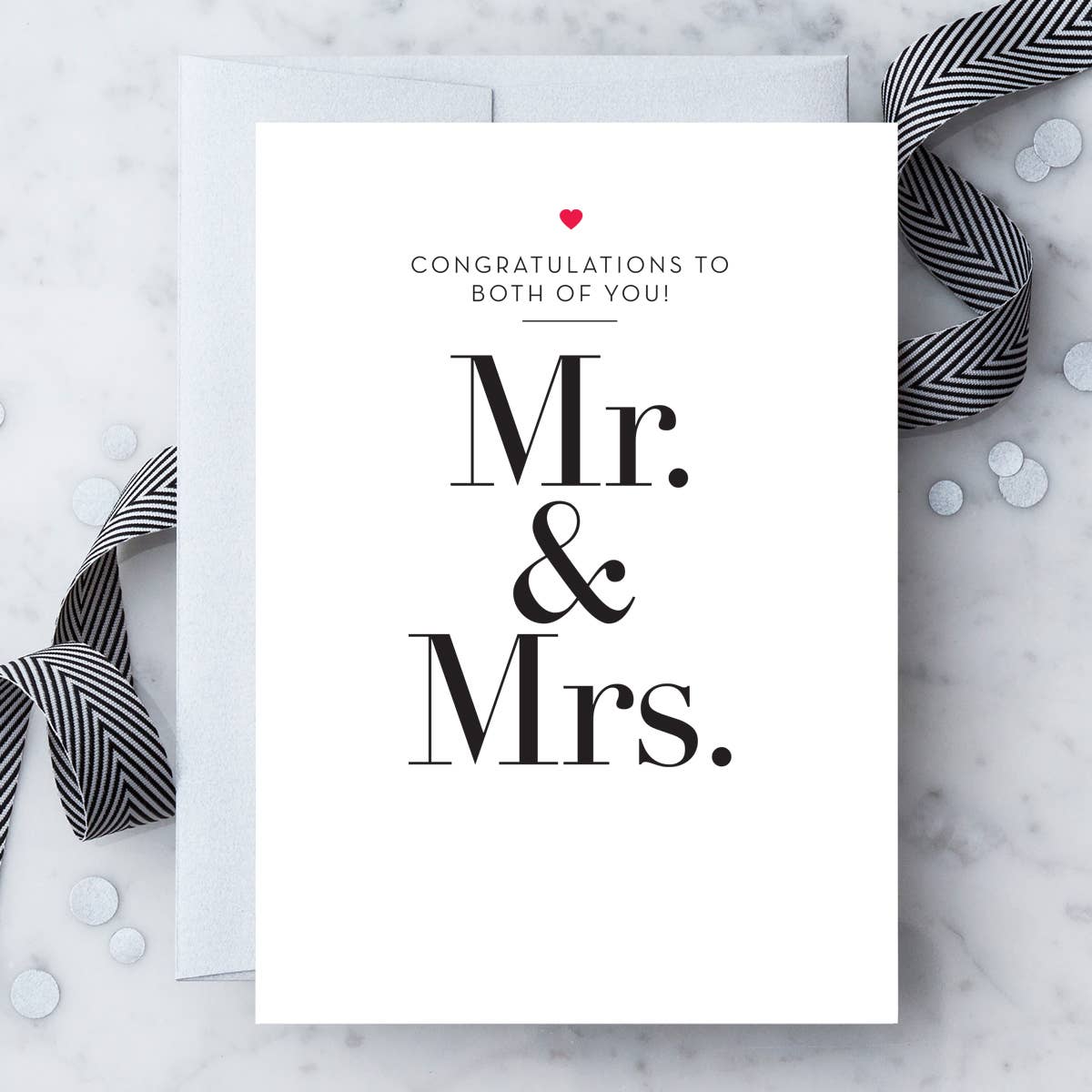 "Mr. & Mrs." Wedding Congratulations Greeting Card
