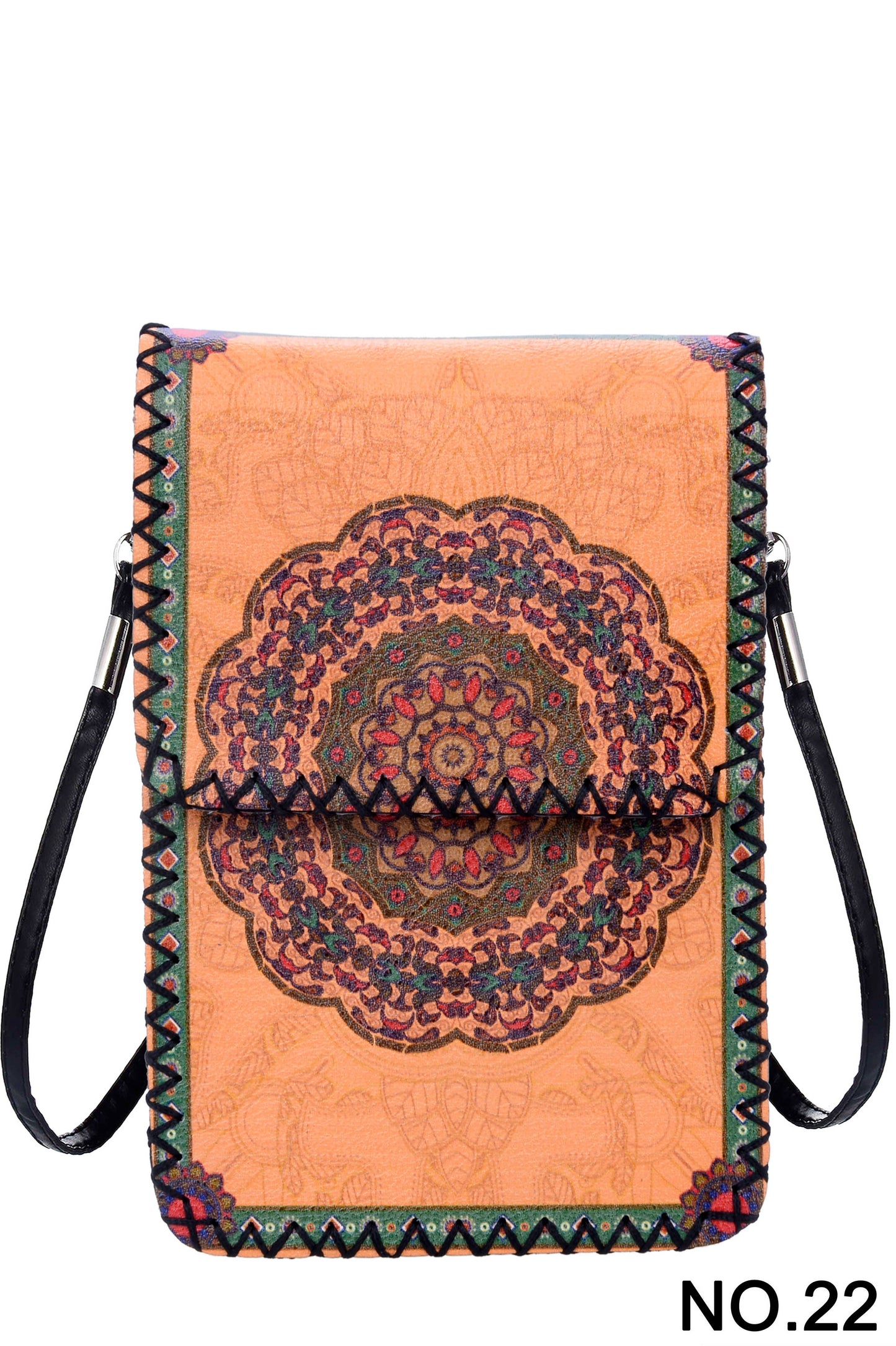 Medallion Printed Crossbody - Orange