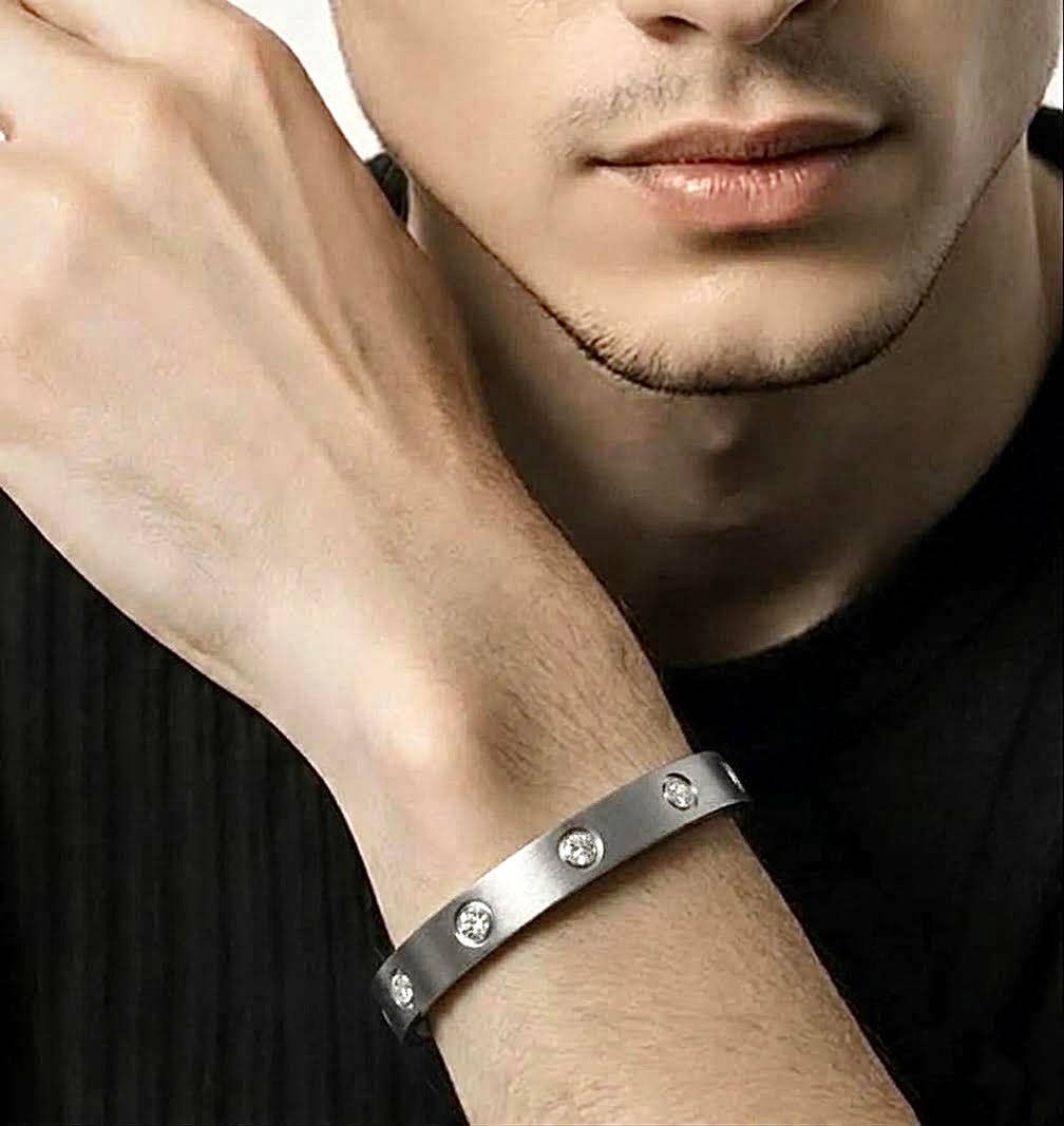 8-Stone Bold Bangle Bracelet