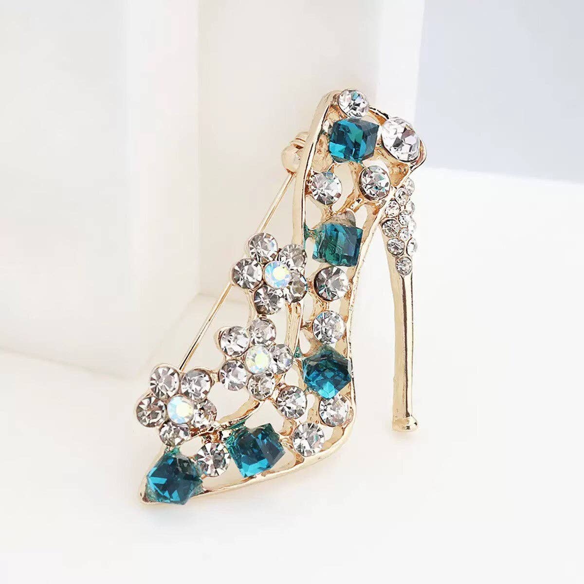 High Heel Alloy Rhinestone Brooch