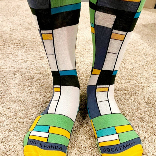 Mondrian Style Block Art Socks