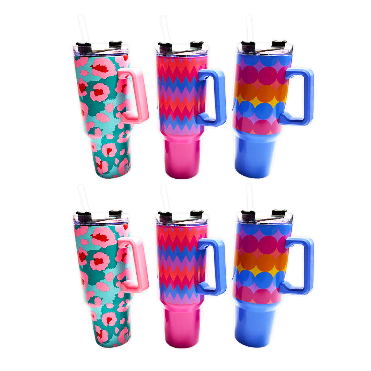 40 oz Cup with Handle Summer Design