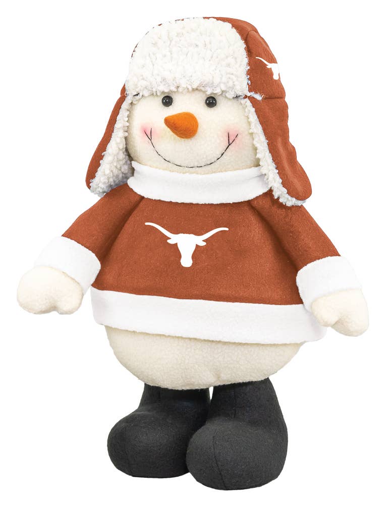 Texas Christmas Longhorns Chilly Snowman Stander