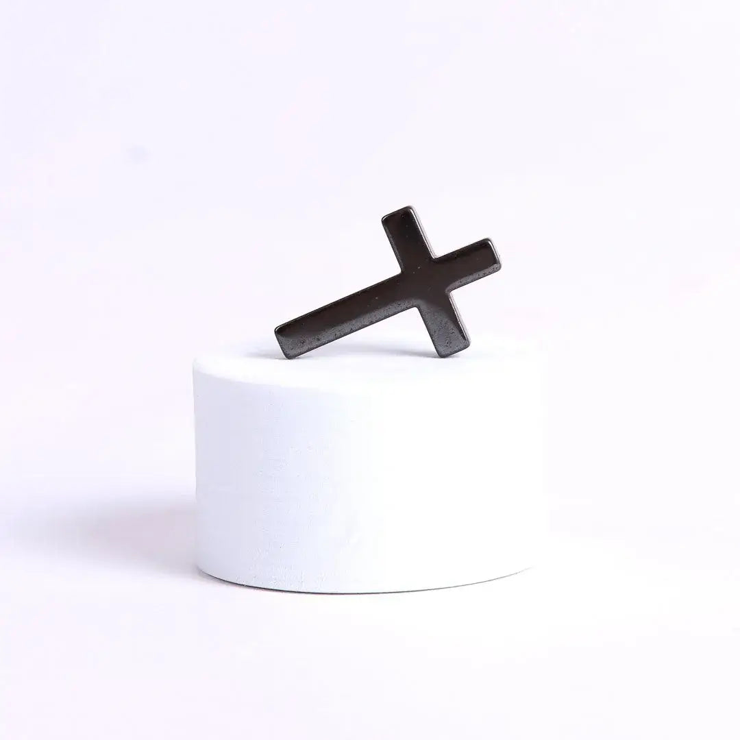 Hematite Pocket Cross W/ Card