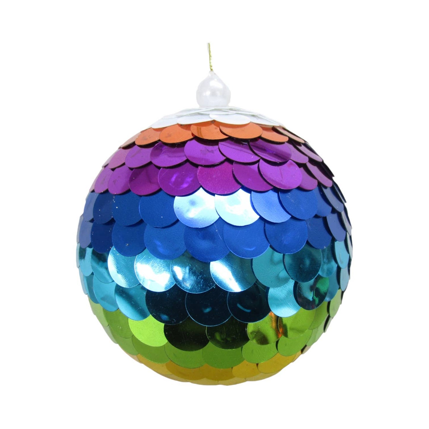 Rainbow Sequin Ball Ornament