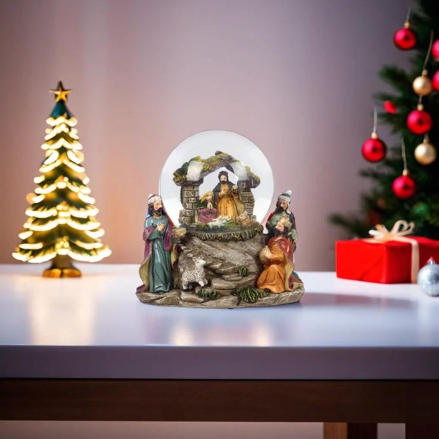Resin Christmas Nativity Water-ball with Music Box