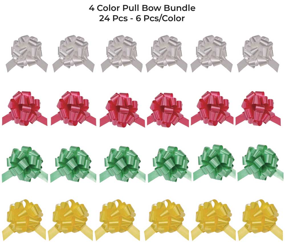 6" Pull Bow Bundle - Red/Green/Yellow/White Sale