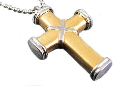Gold Stainless Steel Cross Pendant