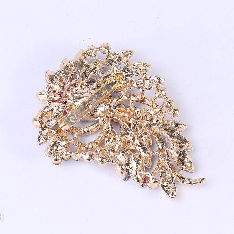 Floral Rhinestone Brooch