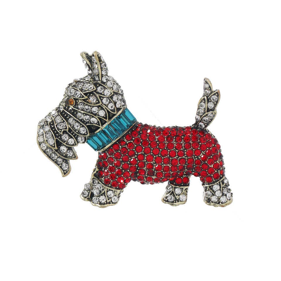 Dog Alloy Rhinestone Brooch