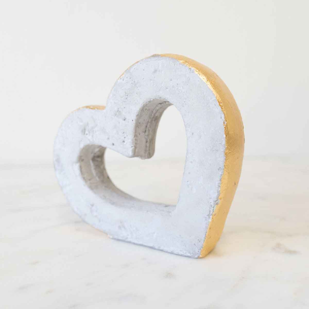 Stockholm Heart Decor Gray/Gold 5"