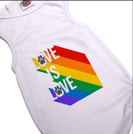 Pride Love is Love Rainbow Stretchy Pet Tee