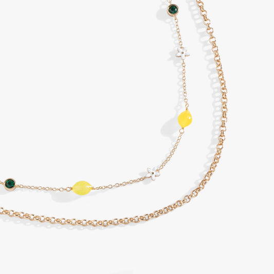 Double-Layer Lemon Necklace