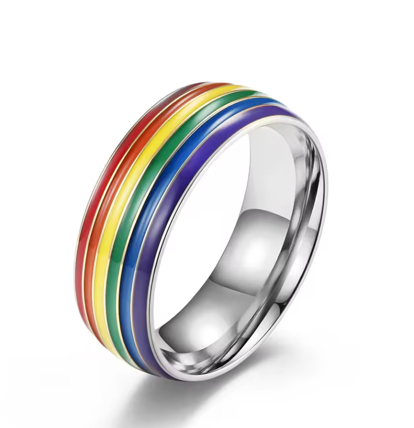 Pride Rainbow Stainless Steel Ring