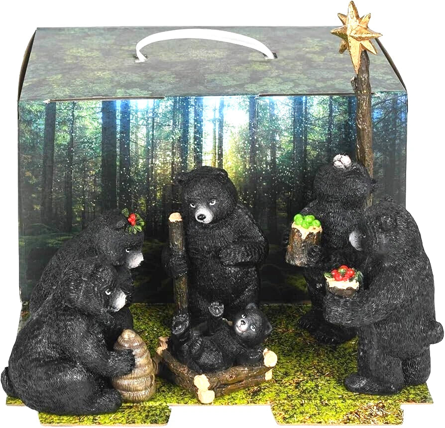 9.75" Tall 6Pc Bear Nativity