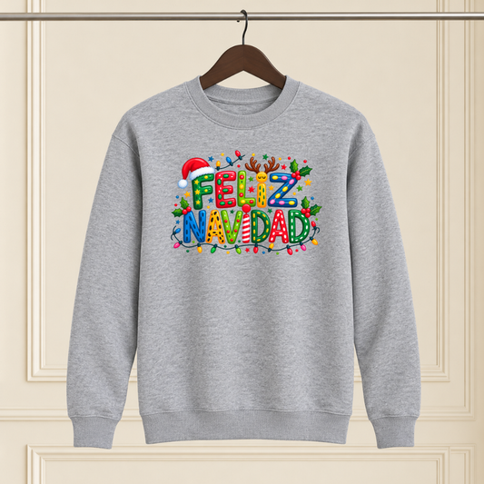 "Feliz Navidad" Grey Christmas Shirt