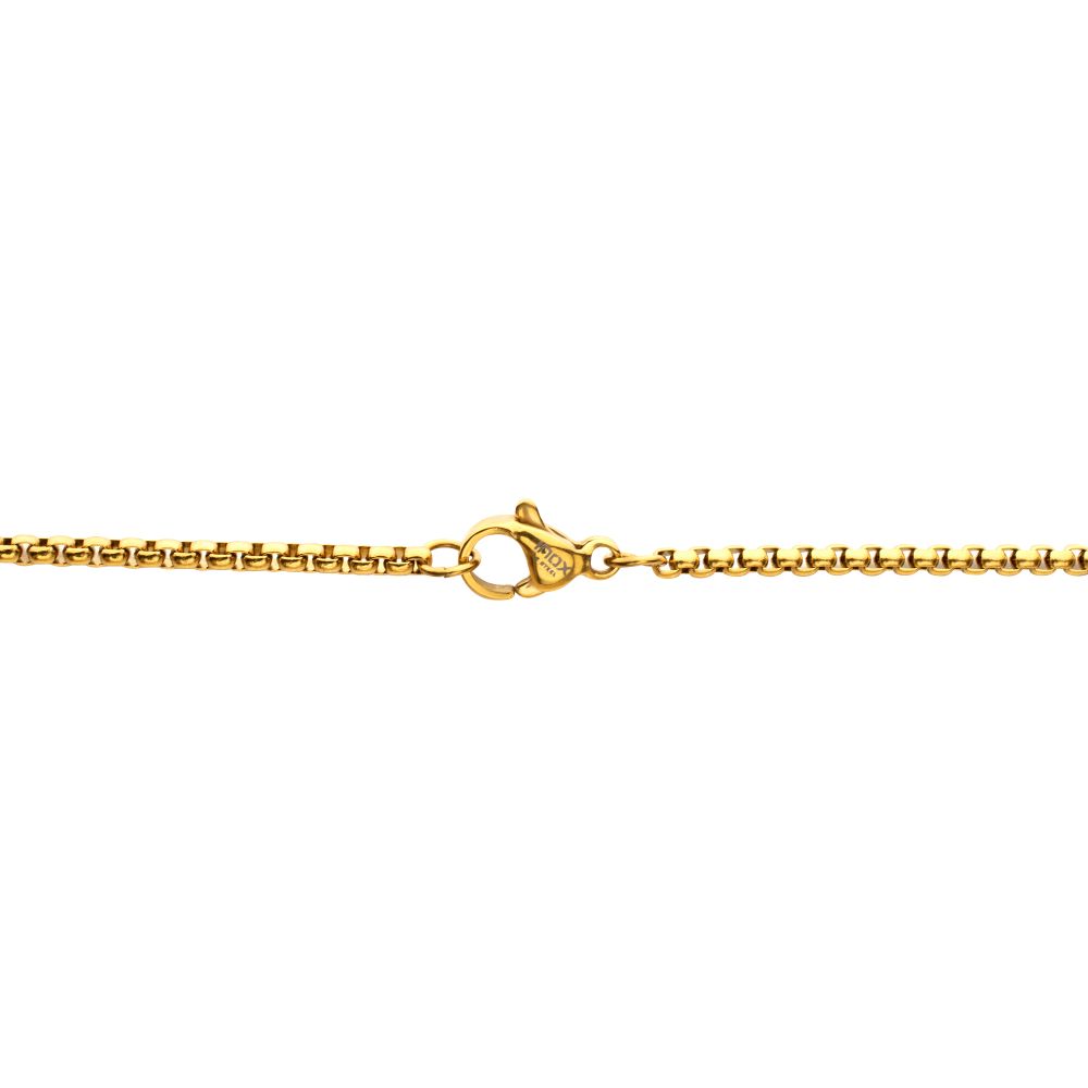 Lab-Created White Sapphire Gold Tone 22" Small Cross Pendant