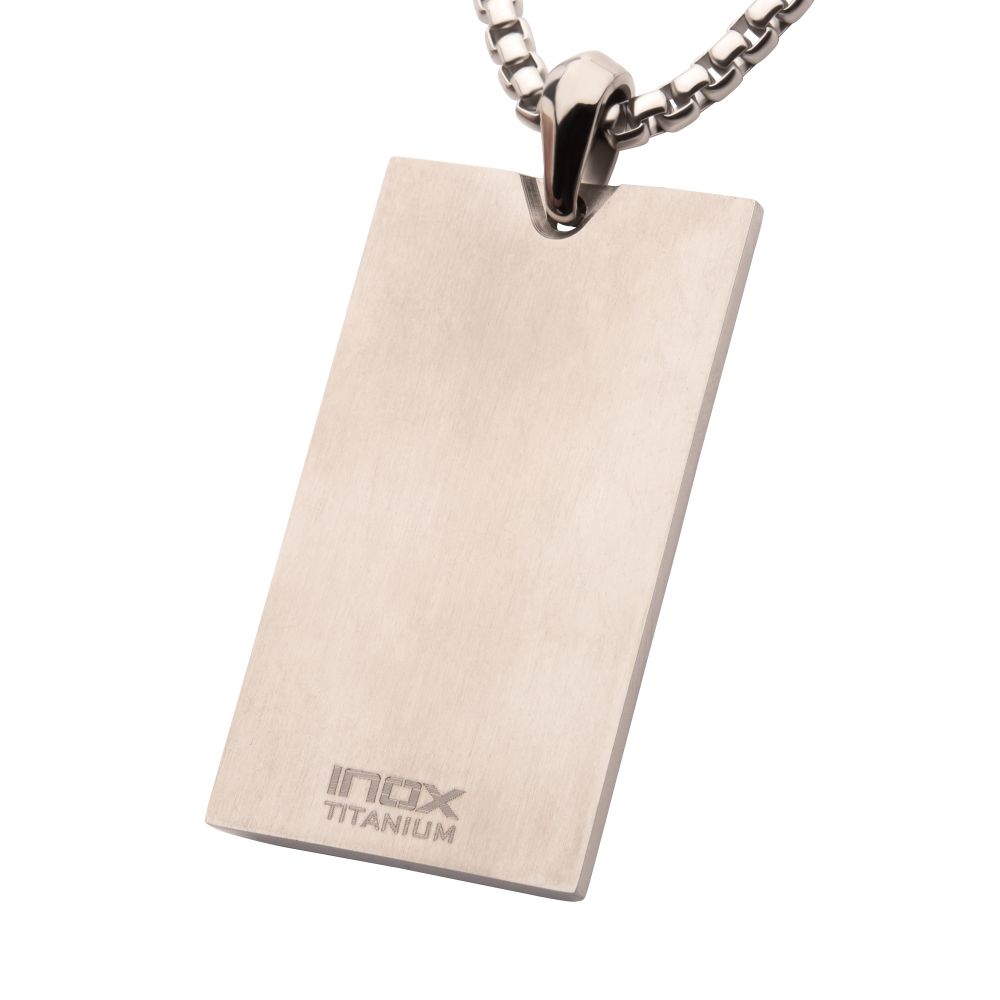 Titanium & Whiskey Barrel Wood Inlay Pendant