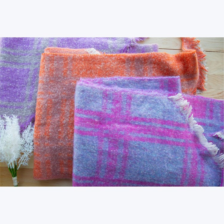 Cozy Wide Plaid Scarf