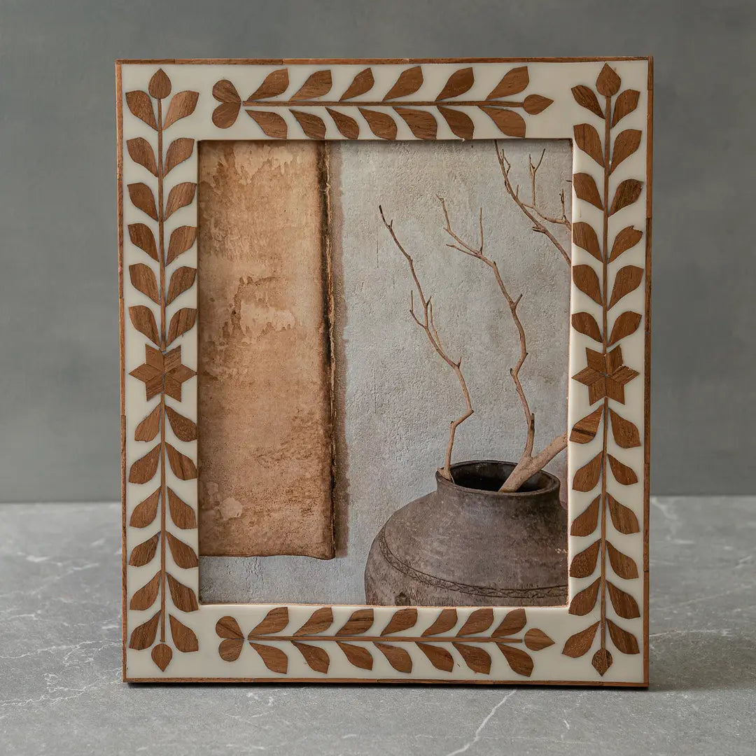 White Wood Flower 8x10 Photo Frame - Clearance