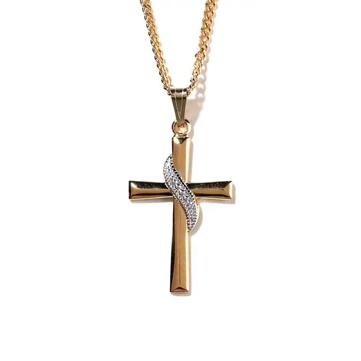 Gold Plated Cross with Sash - Clearance
