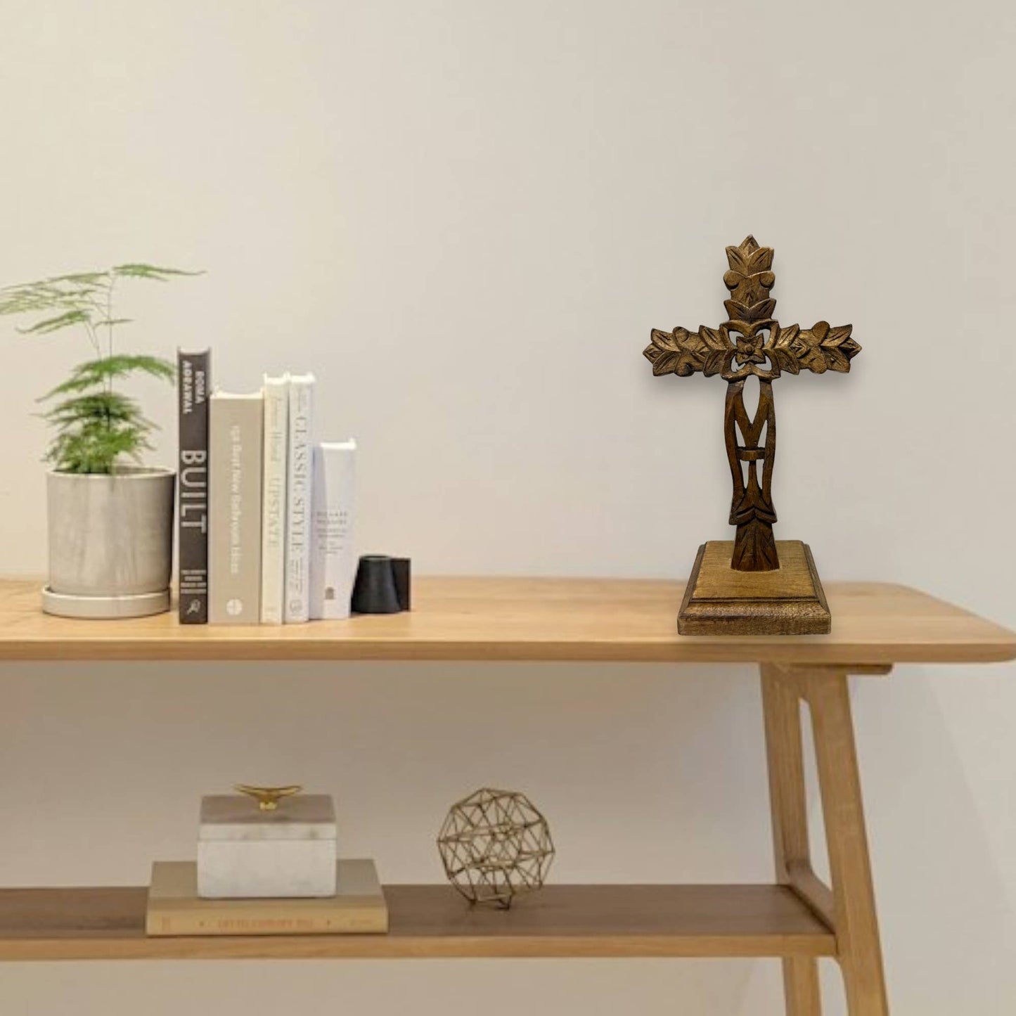 San Angelo Hand Carved  Mango Wood Table Cross