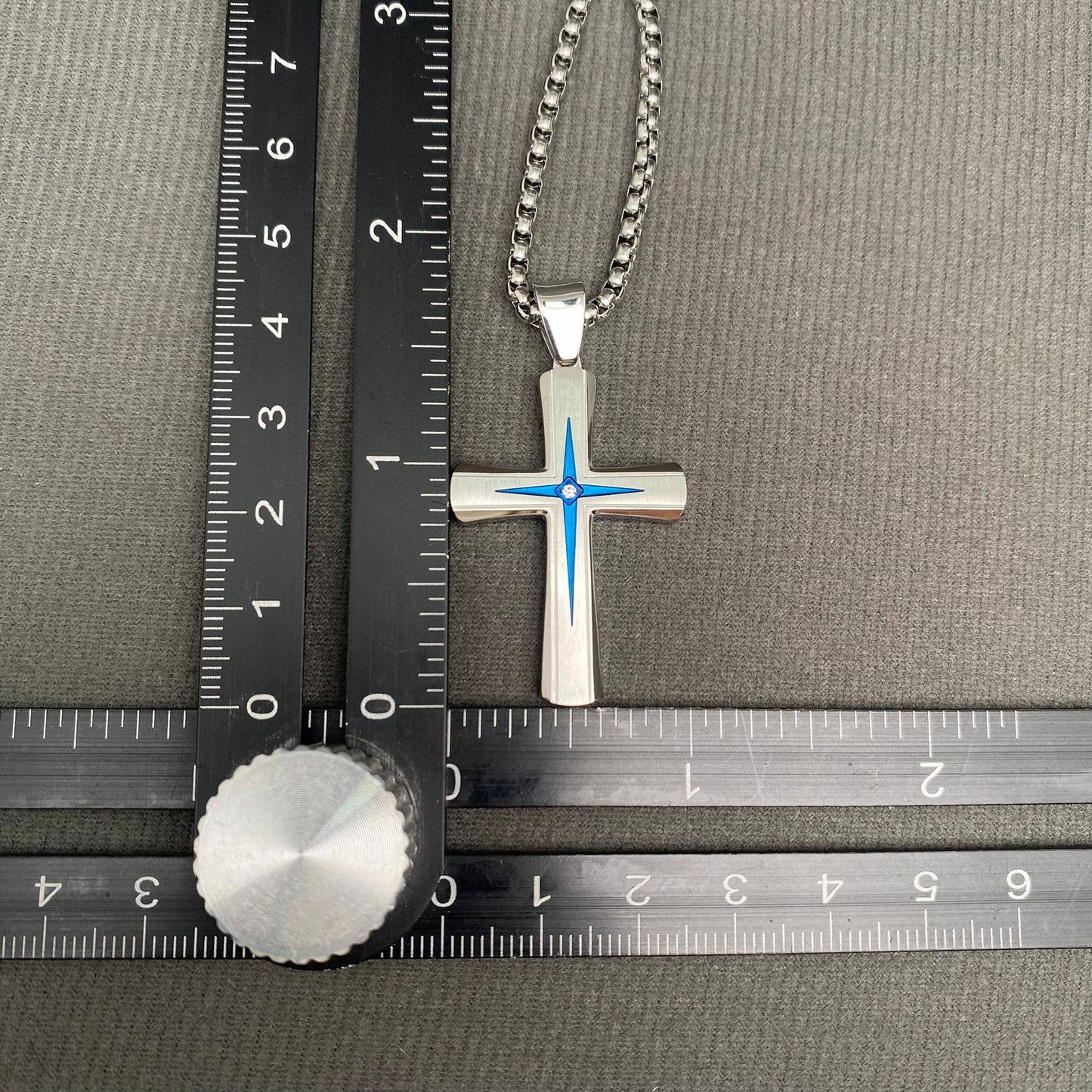 CZ Inlaid Cross Pendant