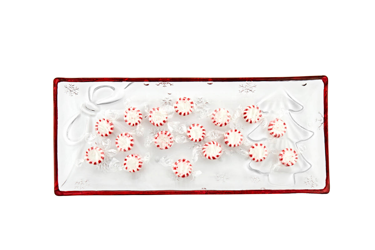 Holiday Tree and Bow Tray - Christmas Decor