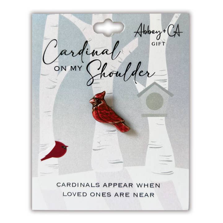Cardinal on My Shoulder Lapel Pin