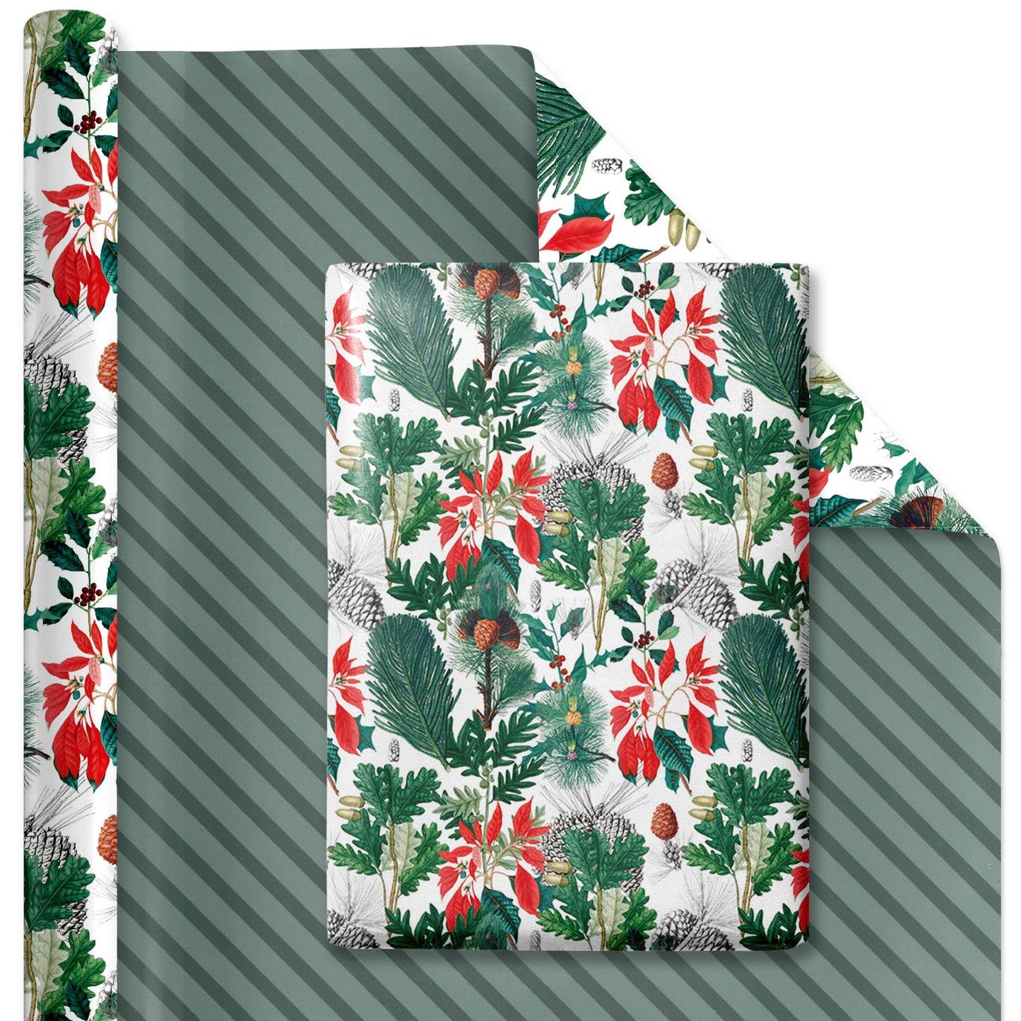 30" x 10' Wrapping Paper Bundle (4-pack) | Holiday Botanical