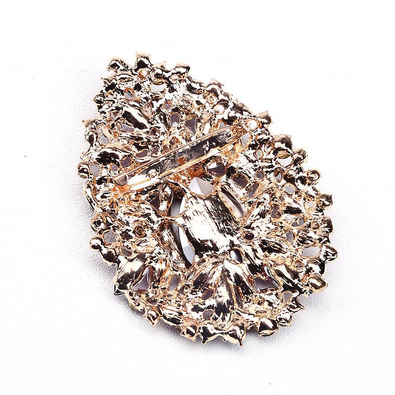 Teardrop Rhinestone Brooch