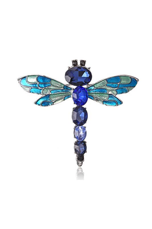 Alloy Rhinestone Dragonfly Brooch