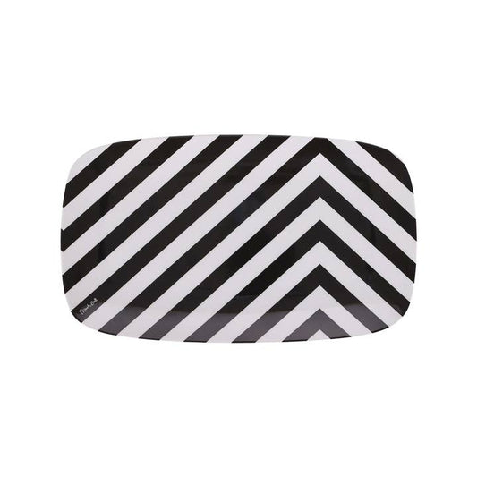 13.75" Rectangular Platter -  Black and White