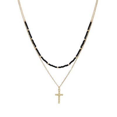 Cross Necklace: Fro Black