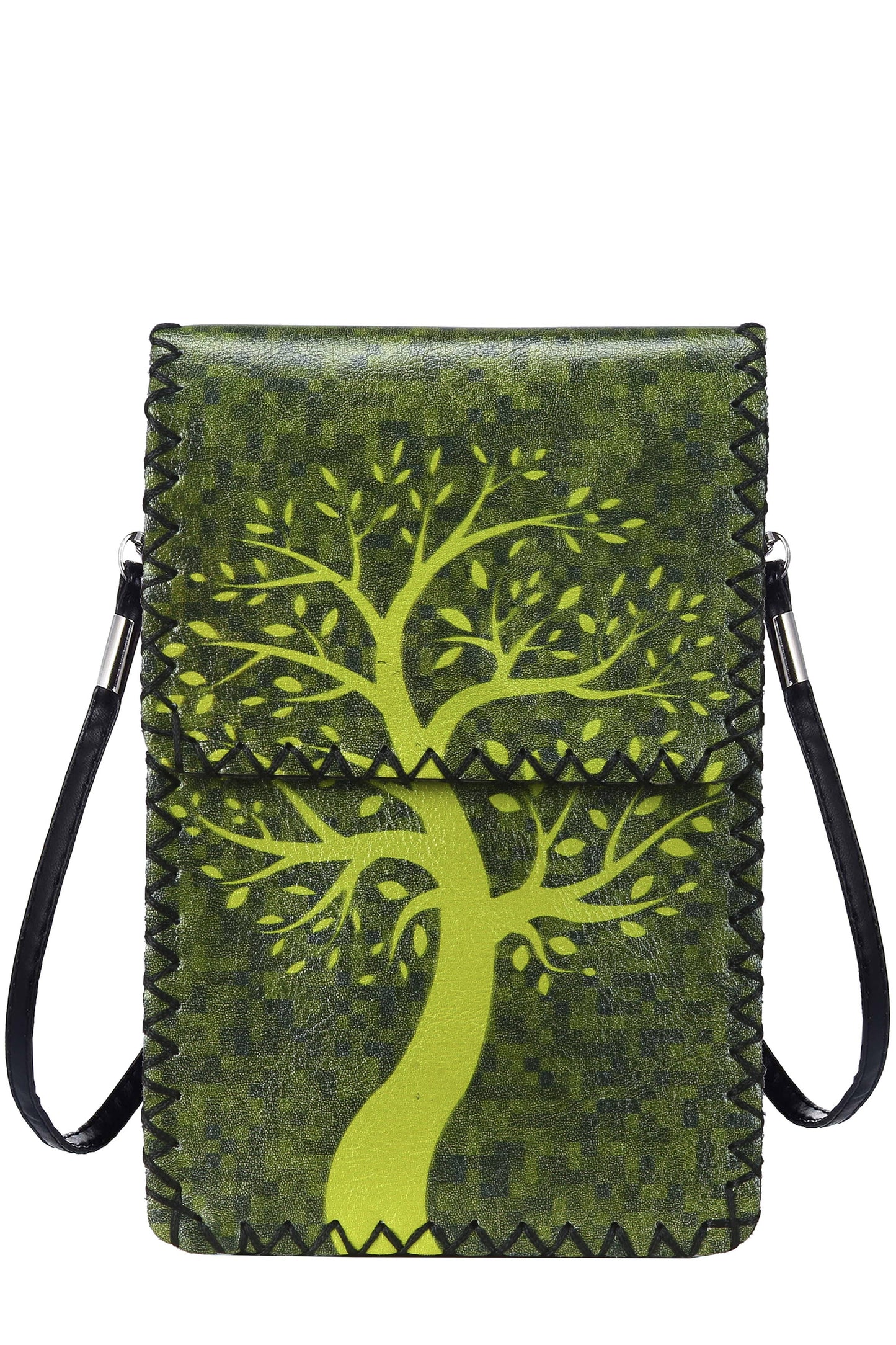 Tree Of Life Printed Crossbody- Multi Green