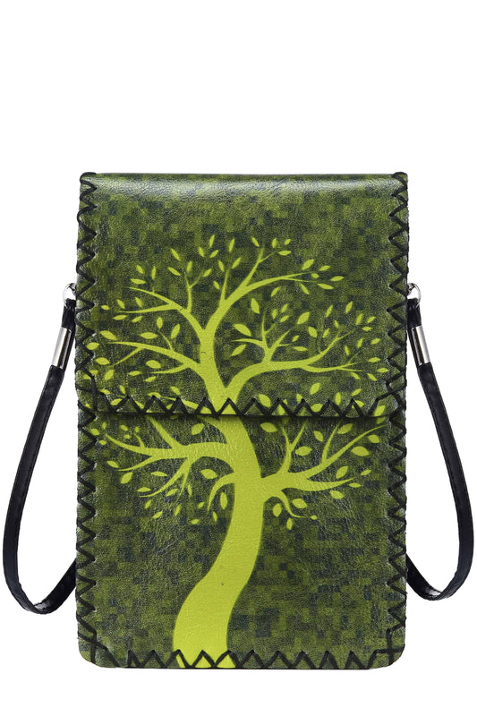 Tree Of Life Printed Crossbody- Multi Green