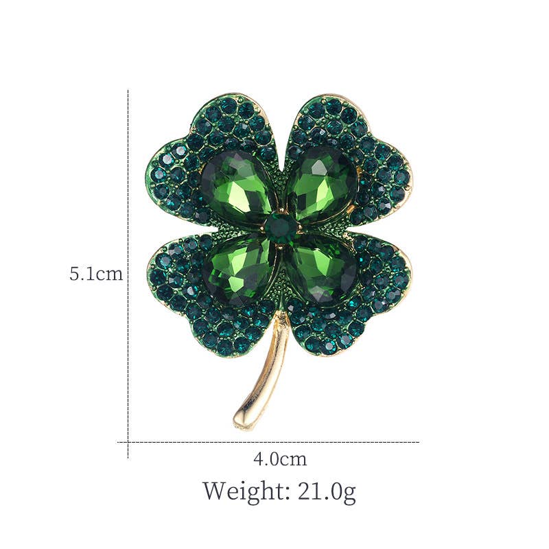 Clover Rhinestone Pin
