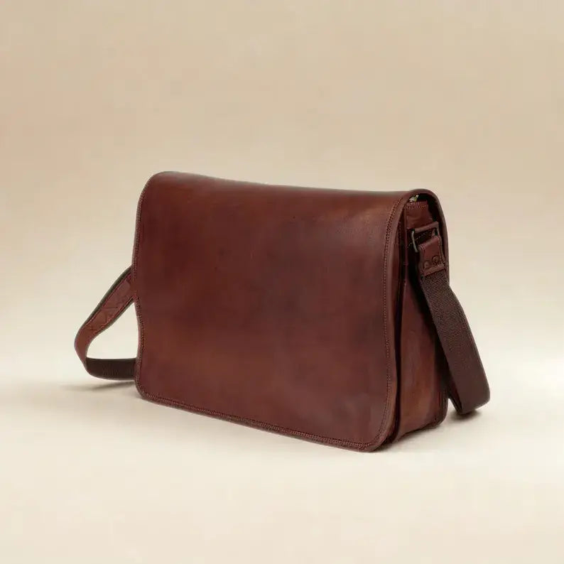 Genuine Leather Shoulder Travel Crossbody Ipad Satchel Bag