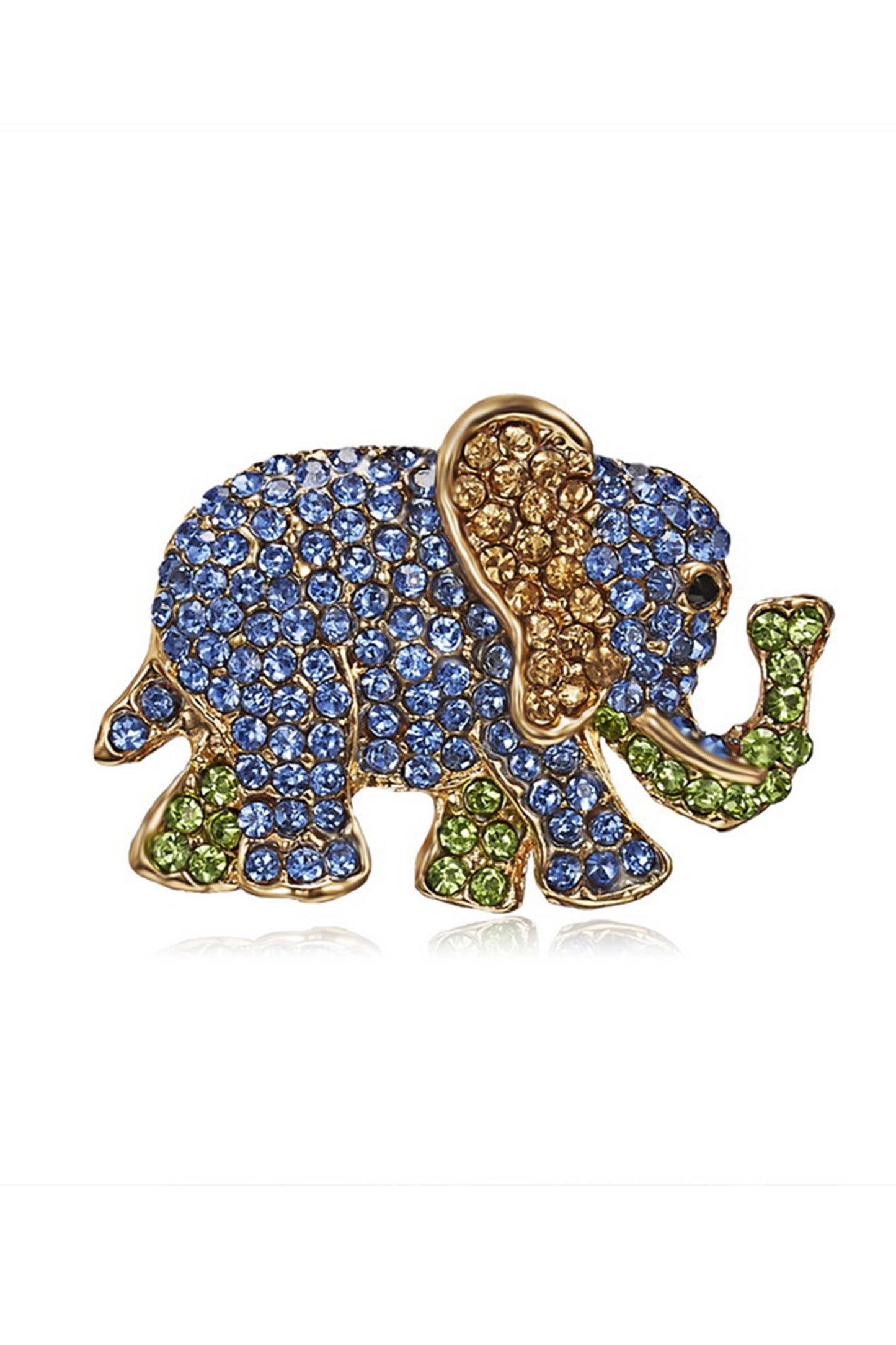 Rhinestone Elephant Brooch