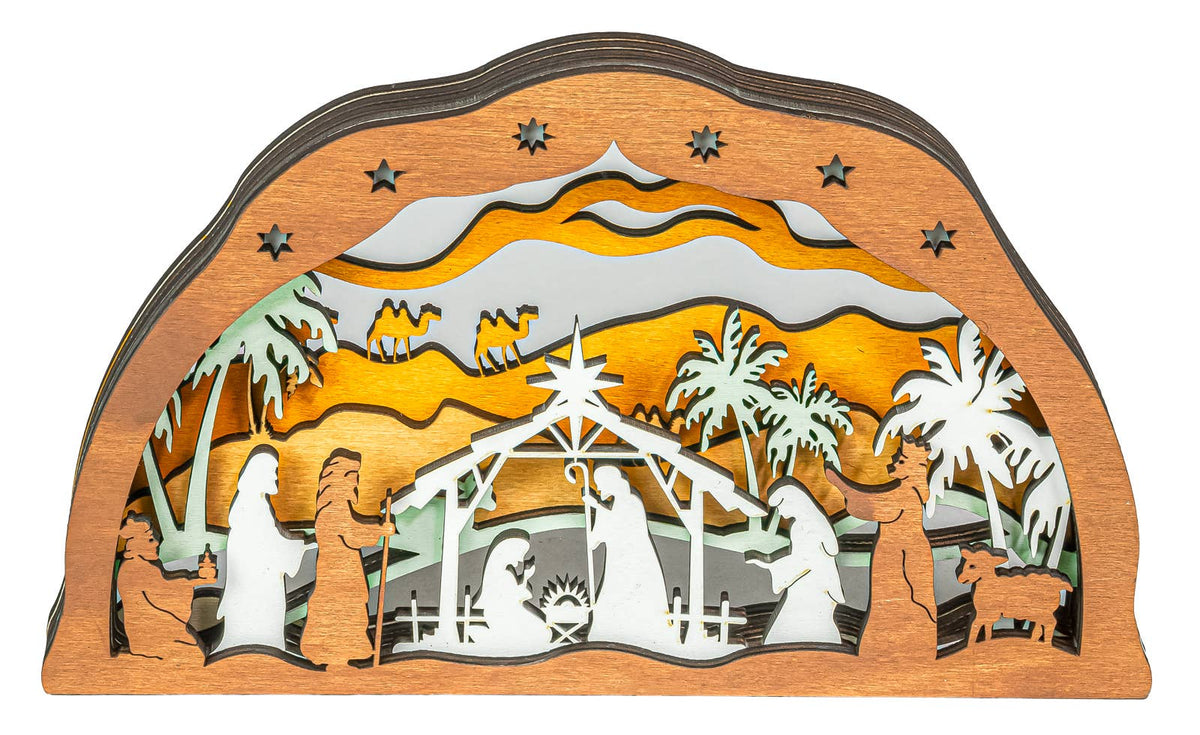 Christmas Layered Cutout Nativity Scene