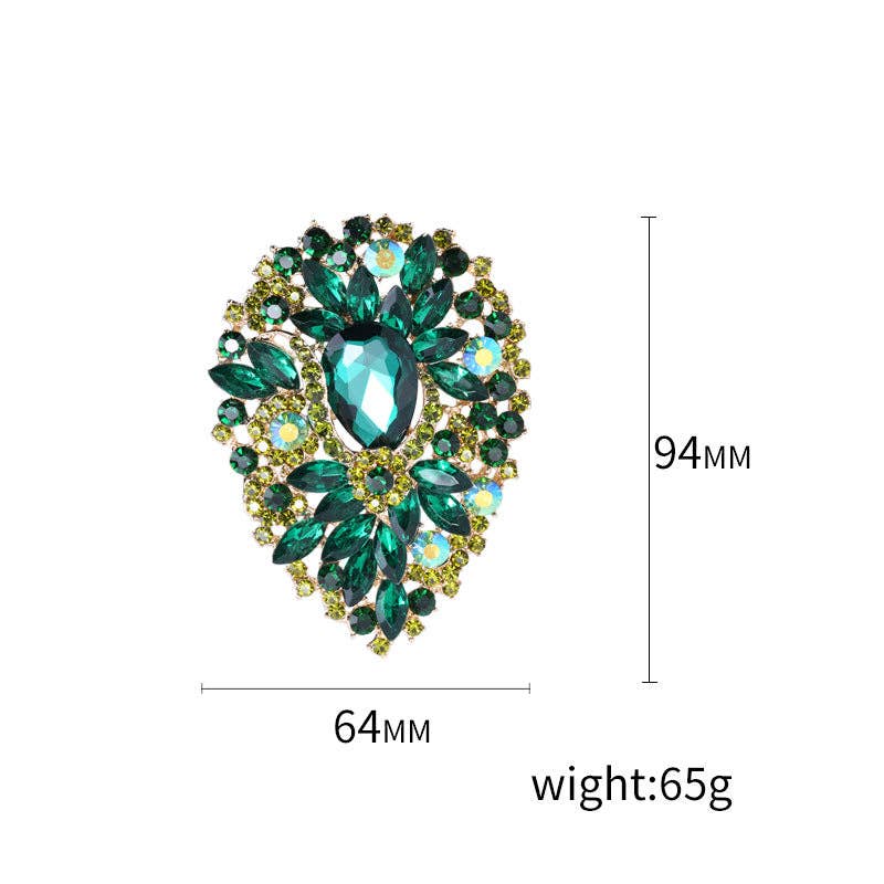 Teardrop Rhinestone Brooch