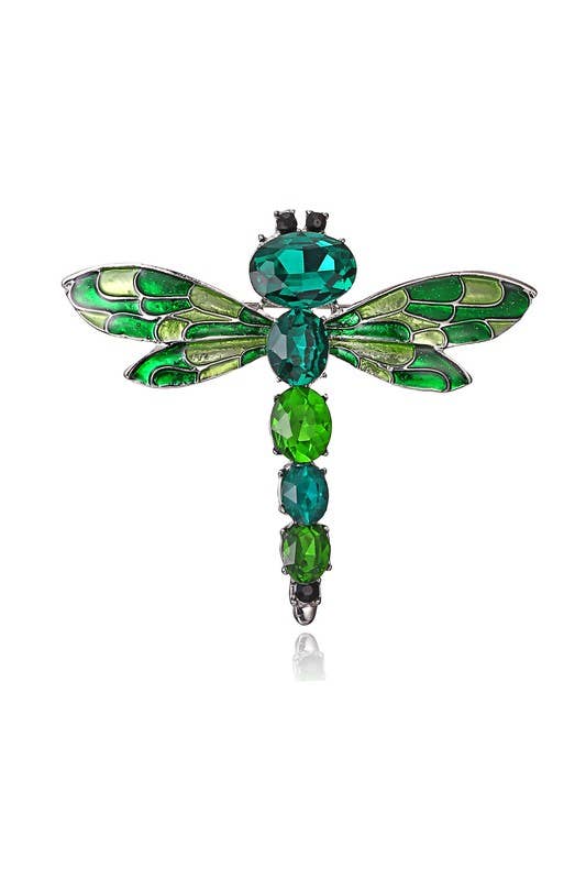 Alloy Rhinestone Dragonfly Brooch