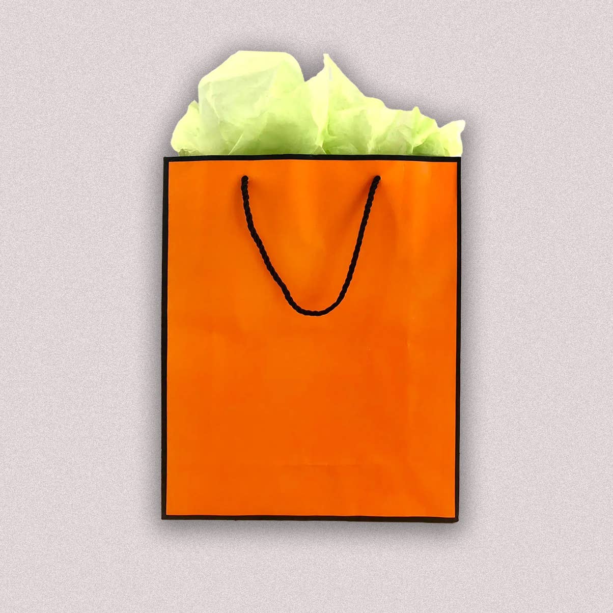 Bright Orange with Black Border Paper Gift Bag