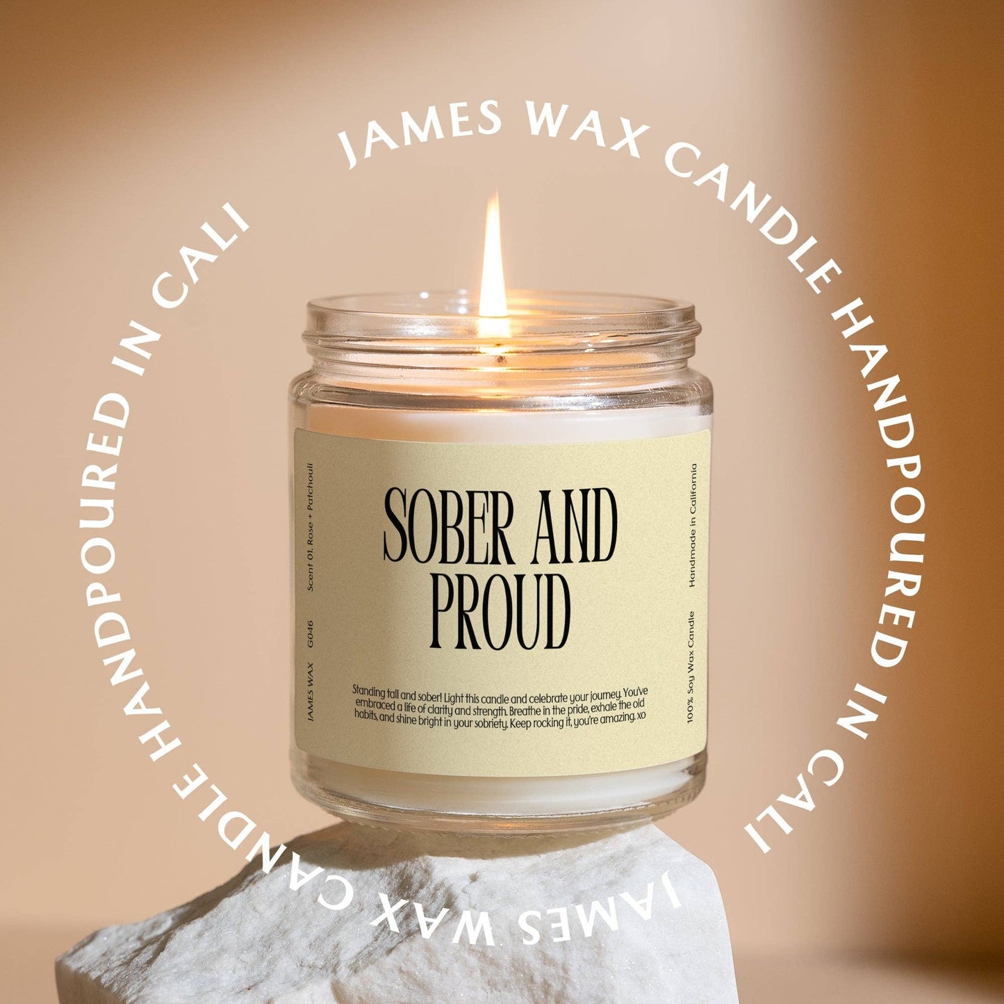Sobriety Sober and Proud Candle Coconut & Orange Scent